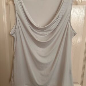Premise Soft White Drape Neck Tank Top